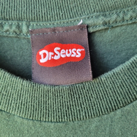Vintage AAA Dr Seuss 2001 T shirt THE GRINCH Graphic Large Green Short Sleeve - Picture 3 of 10